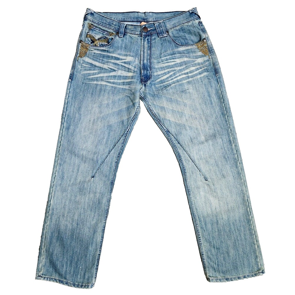 Jordan Craig Jeans‎ Men's 34x30 Blue Denim Straight Stretch Western Cowboy